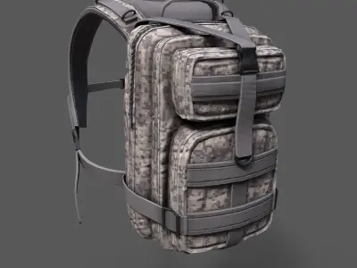 Backpack military  Low-poly 3D model