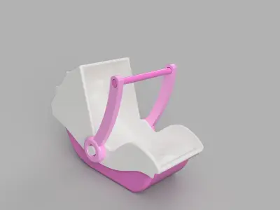 Barbie Stroller and Baby Carry Cot 3D print model
