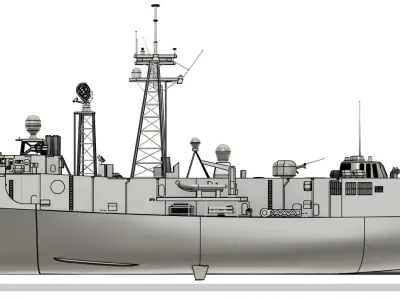 Oliver Hazard Perry RC Model 1-96 3D print model