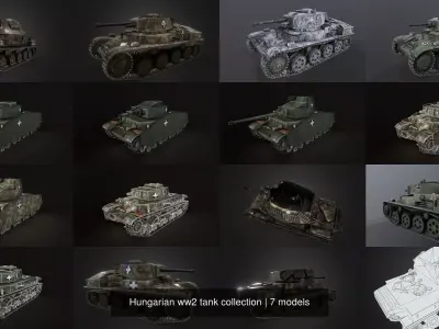Hungarian ww2 tank collection 3D Model Pack