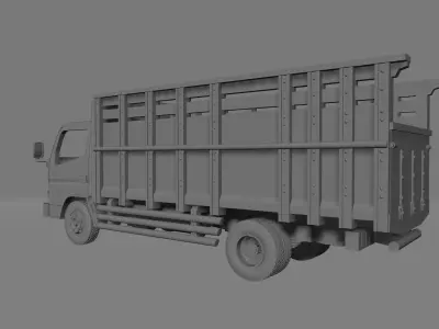 Mitsubishi Fuso Canter FE Wooden Cargo Bed Truck 3D print model