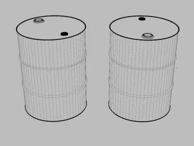 Old Metal Barrels Real world scale 3D model
