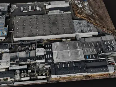 facility industrial warehouses area pt2 photogrammetry Low-poly 3D model