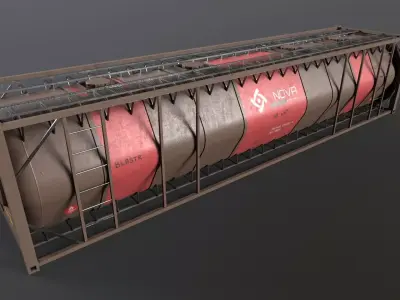 Tank Container Low-poly 3D model