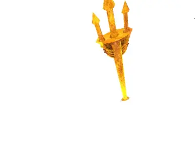 Poseidons-trident golden arrowhead Low-poly 3D model