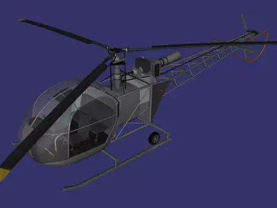 SNCASE SE 3130 Alouette II Free low-poly 3D model