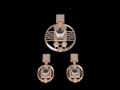 Diamond Pendant Set 11 3D print model