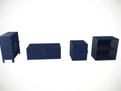 Storage Boxes Low-poly 3D model