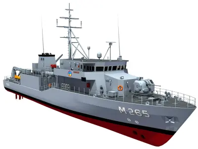 Turkish AYDIN Class Mine Ship - TCG ALANYA 3D model