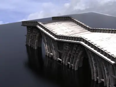 Epic Fantasy Patterned bridge wide 3D model