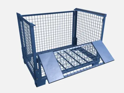 Euro Mesh Pallet Foldable Epal Box Pallet 3D model