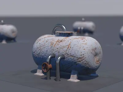 Tank -LowPoly container Free low-poly 3D model
