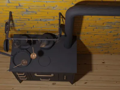 Retro range oven 3D model