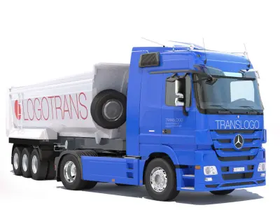 Mercedes Actros with Dumper Trailer  3D model