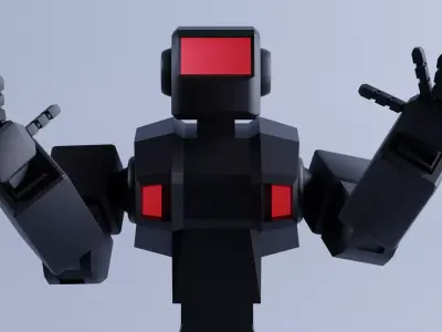 Basic Robot Low-poly 3D model