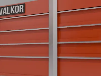 low poly 73 in Red Top Chest Toolbox Tool Storage Cabinet Free 3D model