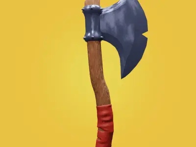 Epic Ax of Evil Low-Poly Ready Game Free low-poly 3D model