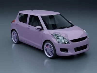 Generic pink hatchback 3D model