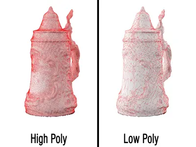 Ornamented Decorative Vase  Low-poly 3D model