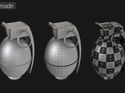 Grenade Collection - 40 Grenades with Zbrush IMM Brushes   3D model