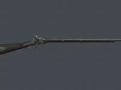 Sharps Rifle Low-poly 3D model