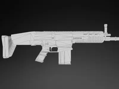 SCAR-H colorful gun Free low-poly 3D model