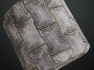 Industrial Concrete Interlocking Paving Stones PBR Seamless Texture