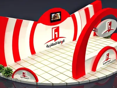 booth exhibition Low-poly 3D model