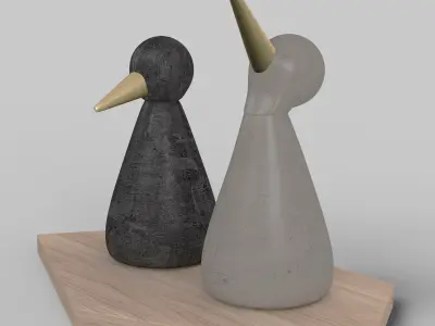 Birds Figurine - Modern Decor Object 3D model