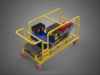 BACKUP DIESEL ENGINE POWER GENERATOR SET GENSET DYNAMO MOTOR AC 3D model