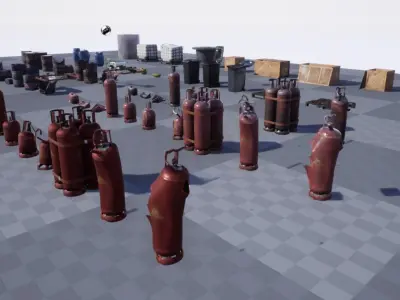 Best Barrel pack Low-poly 3D model