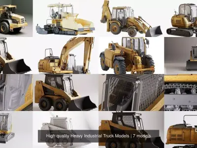 High quality Heavy Industrial Truck Models 3D Model Pack