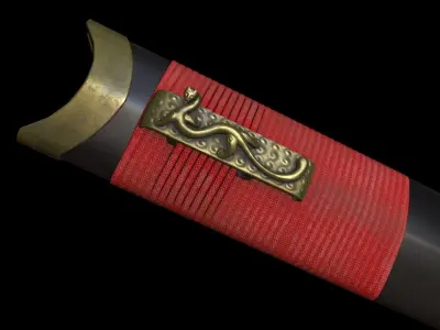 Fantasy Ancient Chinese Sword Low-poly 3D model