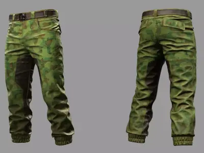 Military Camo Pants Low-poly 3D model