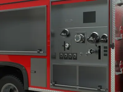 Silverado 3500 HD firetruck crewcab 2021 Low-poly 3D model