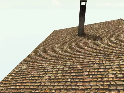 Old High-Quality 3D Colonial House Low-poly 3D model order