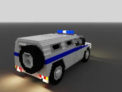voxel military SUV 3D model