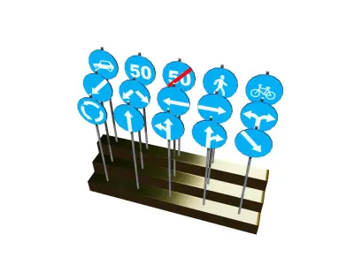 Road sign Low-poly 3D model buy
