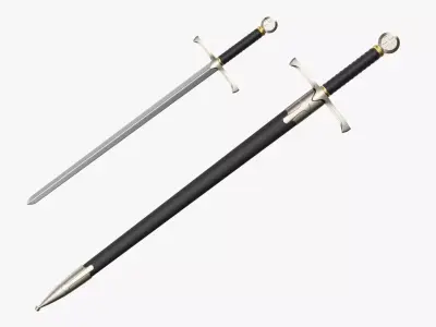 Templar sword metal 3D model