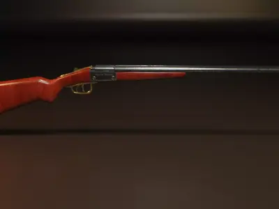 Double Barrel Low-poly 3D model