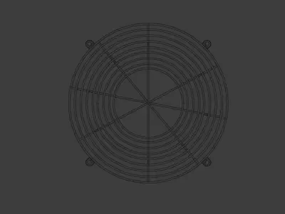 Industrial PC fan Low-poly 3D model