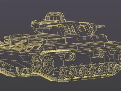 Panzer 3 Low Poly Tank 3D model Free low-poly 3D model