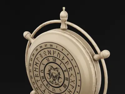 Golden Compass Low-poly 3D model