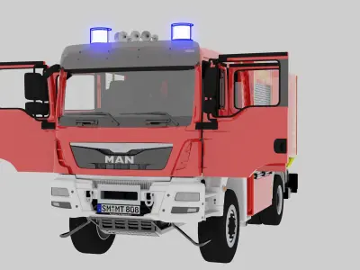 MAN TGM 4x4 Crew Cab  Feuerwehr 3D model