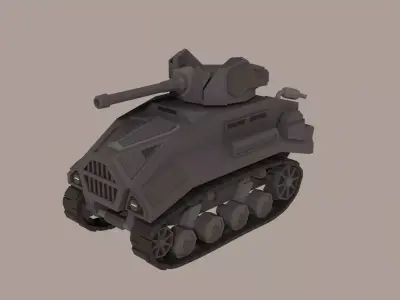 Low-poly sci-fi heavy tank Low-poly 3D model