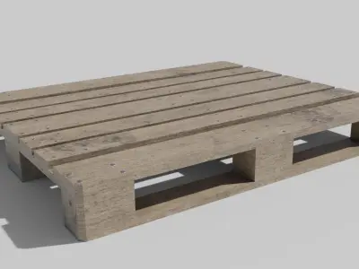 Wooden Pallet Low-poly 3D model 6