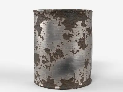 Rusted Can Low-poly 3D model