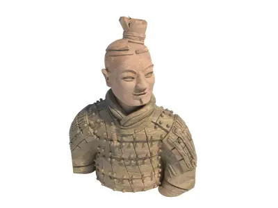 Terracotta Warriors bust Low-poly 3D model