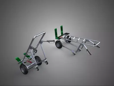 FOUR WHEEL TILT HAND TRUCK CASTER TROLLEY PALLET CART FORK LIFT 3D model