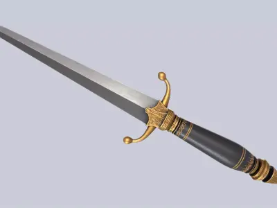 Dagger Low-poly 3D model 2
